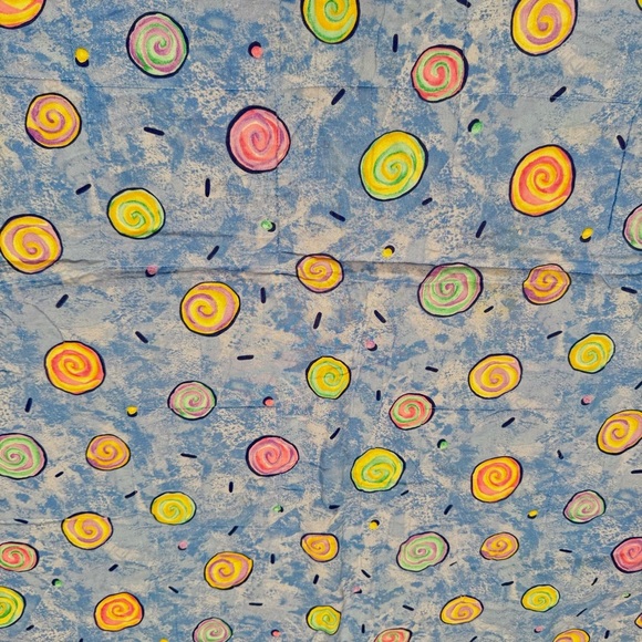 Handcrafted Patchwork Baby Quilt Star Pattern Two Sided Yellow & Blue Unisex - Picture 13 of 15